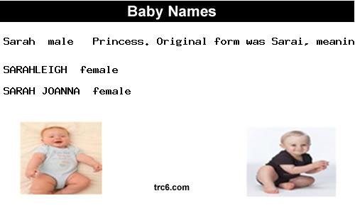 sarah baby names